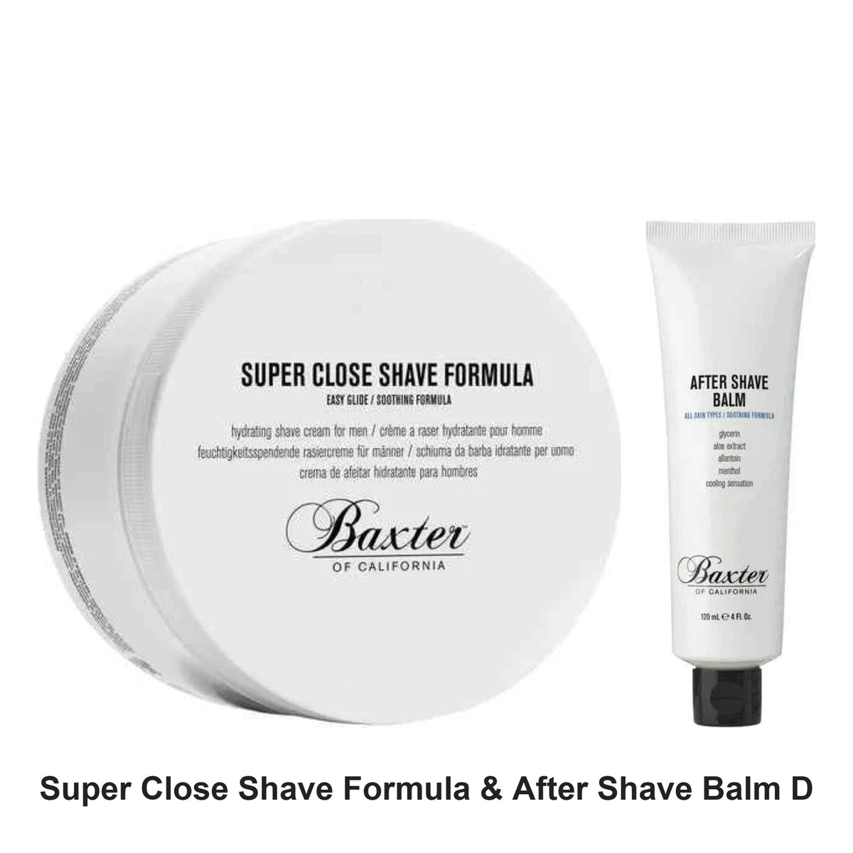 Baxter of California - Super Close Shave Formula & After Shave Balm Duo Bundle – bundle contents: Baxter Of California - Super Close Shave Formula 240ml, Baxter Of California - After Shave Balm 120ml