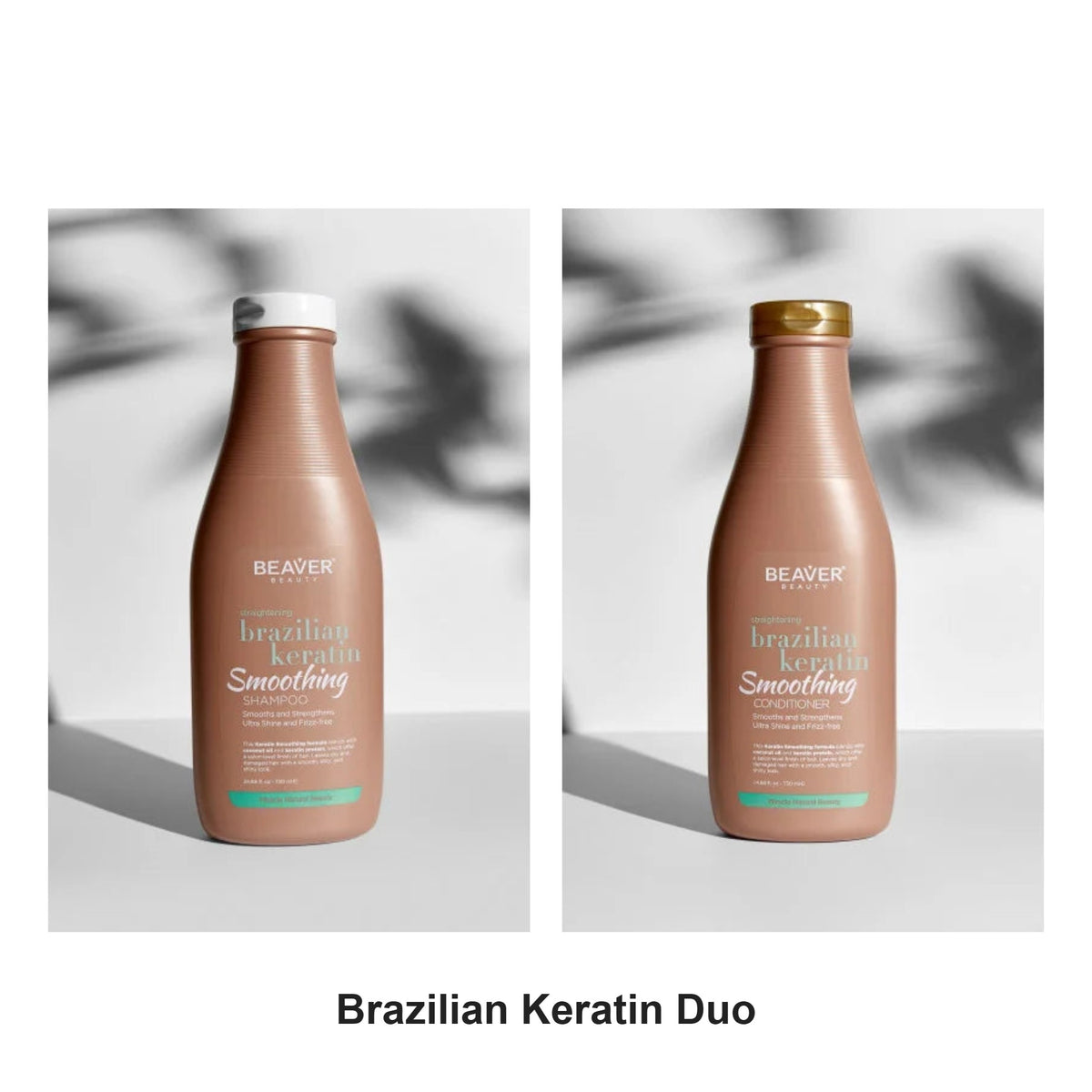Beaver - Brazilian Keratin Shampoo & Conditioner Duo 730ml Bundle – bundle contents: Brazilian Keratin Shampoo 730ml, Brazilian Keratin Conditioner 730ml