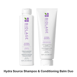 Biolage - Hydra Source Shampoo & Conditioning Balm Duo Bundle – bundle contents: Hydra Source Shampoo 400ml, Hydra Source Conditioning Balm 236ml