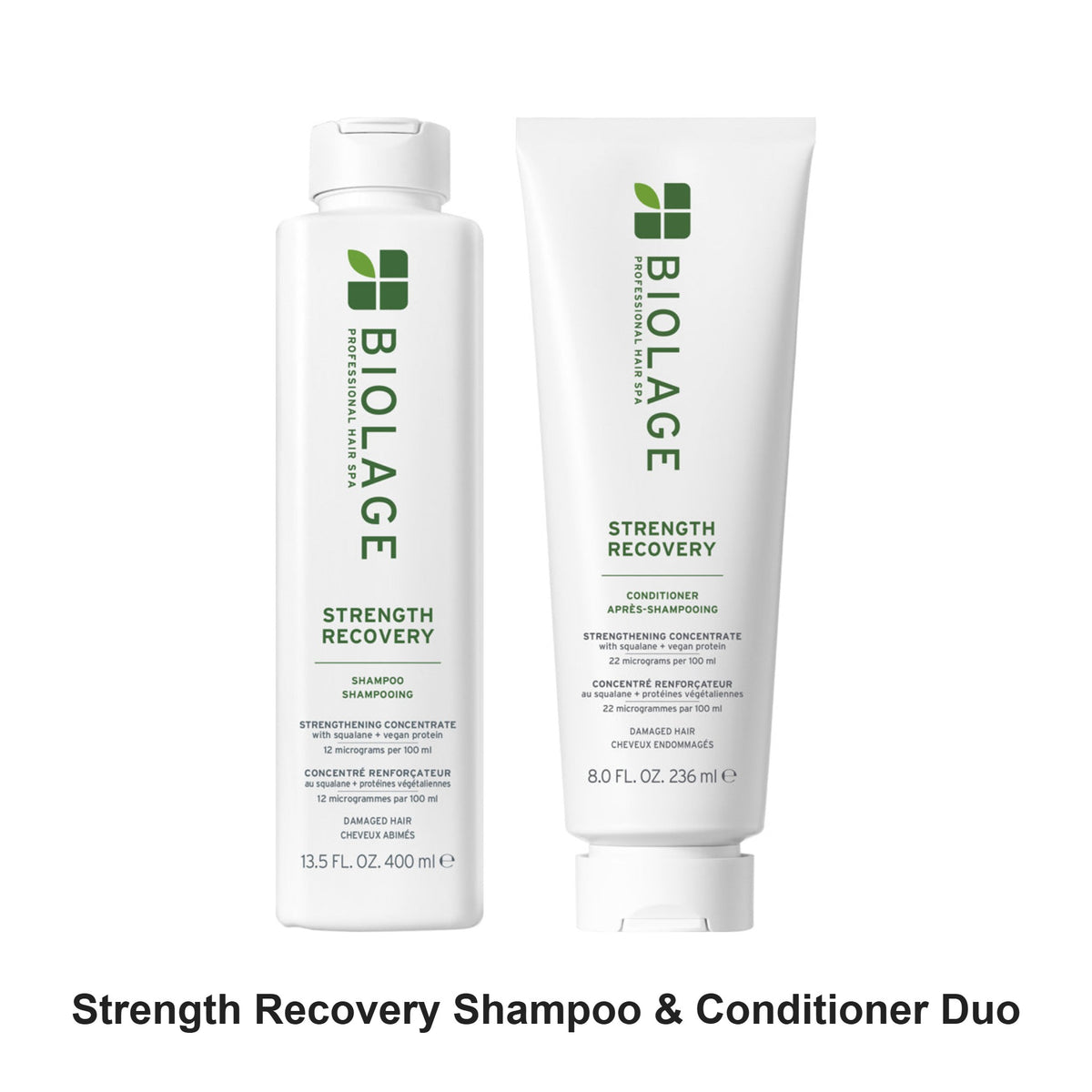 Biolage - Strength Recovery Shampoo & Conditioner Duo Bundle – bundle contents: Strength Recovery Shampoo 400ml, Strength Recovery Conditioner 236ml