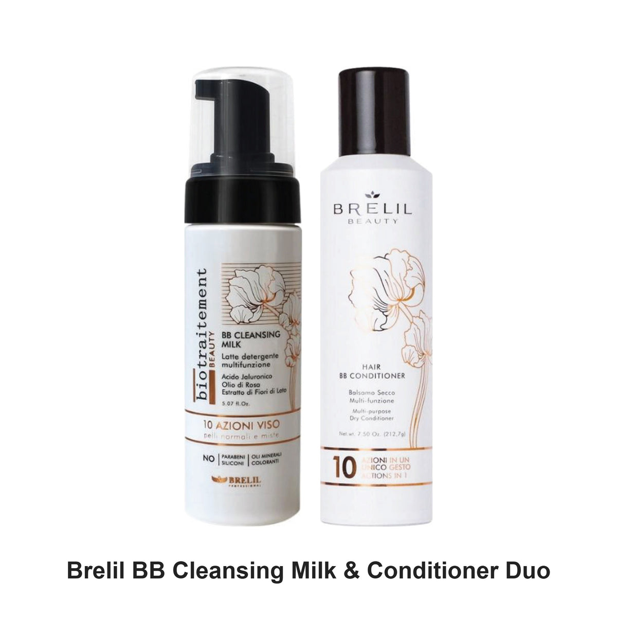 Brelil - BB Cleansing Milk & Conditioner Duo Bundle – bundle contents: BB Cleansing Milk 150ml, BB Conditioner 250ml