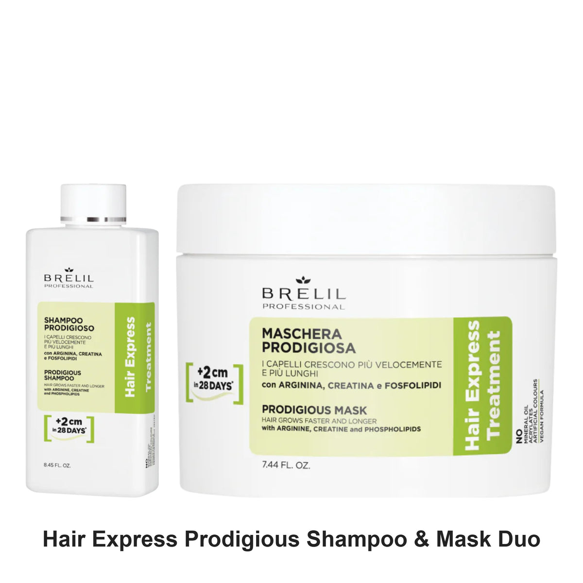 Brelil - Hair Express Prodigious Shampoo & Mask Duo Bundle – bundle contents: Hair Express Prodigious Shampoo 250ml, Hair Express Prodigious Mask 200ml