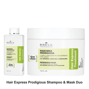 Brelil - Hair Express Prodigious Shampoo & Mask Duo Bundle – bundle contents: Hair Express Prodigious Shampoo 250ml, Hair Express Prodigious Mask 200ml