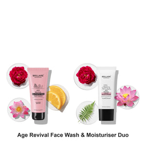 Brillare - Age Revival Face Wash & Moisturiser Duo Bundle – bundle contents: Age Revival Face Wash For Ageing Skin 100ml, Age Revival Moisturiser For Ageing Skin 50ml