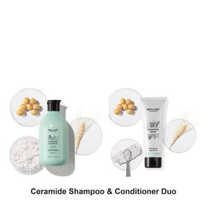 Brillare - Ceramide Shampoo & Conditioner Duo Bundle – bundle contents: Ceramide Shampoo For Dry, Damaged & Chemically Treated Hair 300ml, Ceramide Conditioner For Dry, Damaged & Clinically Treated Hair 125g