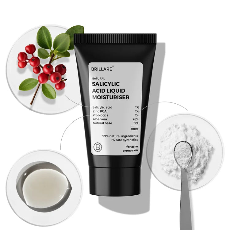 Brillare - Mini Salicylic Acid Liquid Moisturiser For Oily, Acne Prone Skin 10ml
