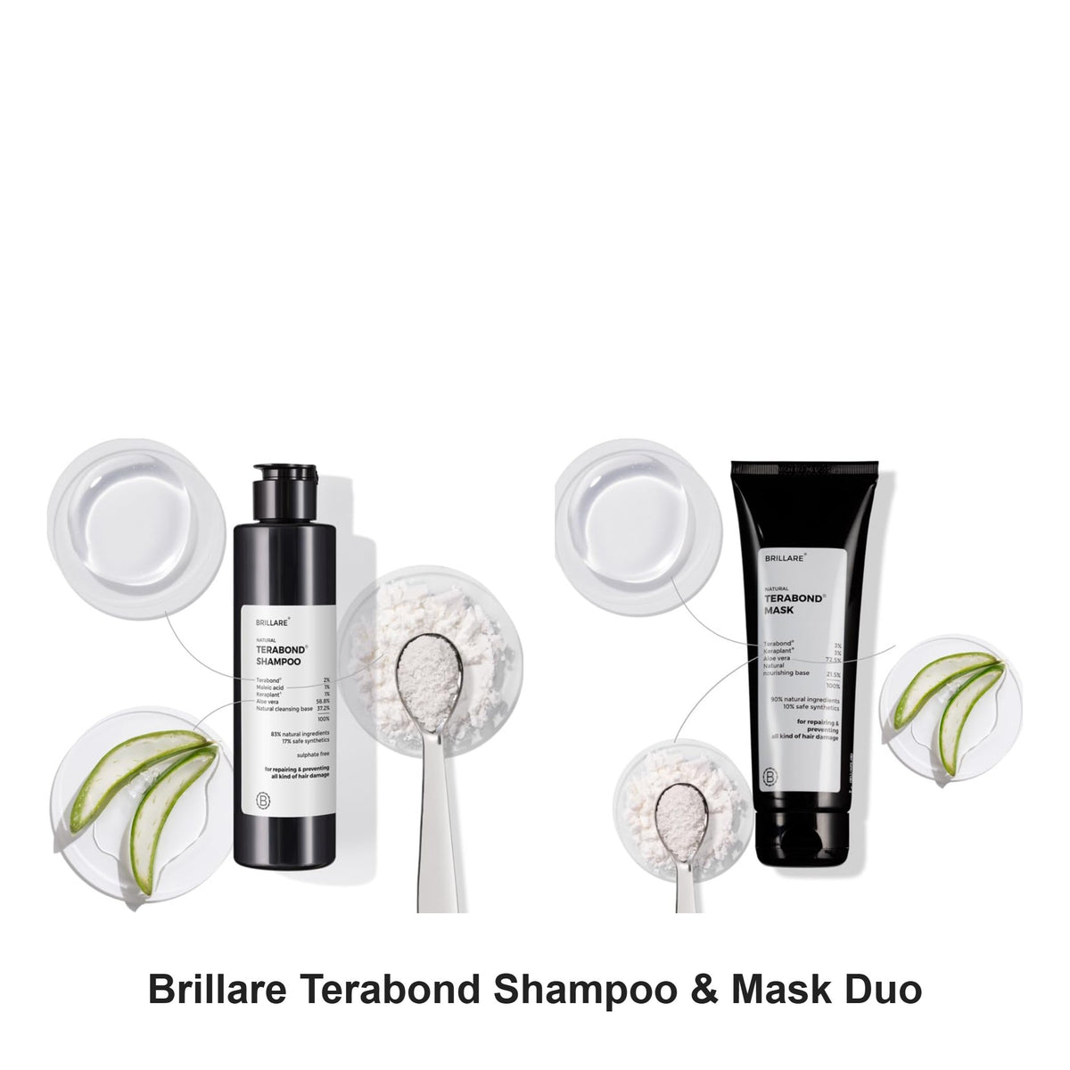 Brillare - Terabond Shampoo & Mask Duo Bundle – bundle contents: Terabond Shampoo For Smooth, Manageable Hair 200ml, Terabond Mask For Smooth, Manageable Hair 125g