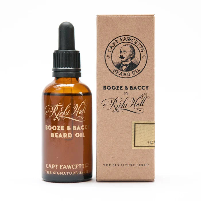 Captain Fawcett - Ricki Hall Booze and Baccy Beard Oil (1114) – Twin Pack (2 x 50ml) – Captain Fawcett - Ricki Hall Booze and Baccy Beard Oil (1114) 50ml