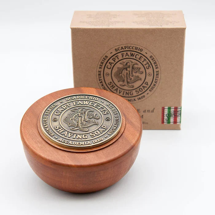 Captain Fawcett - Scapicchio Shaving Soap in Wooden Bowl – Twin Pack (2 x 110g) – Captain Fawcett - Scapicchio Shaving Soap in Wooden Bowl 110g