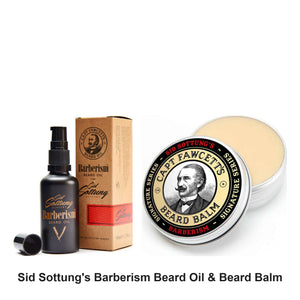 Captain Fawcett - Sid Sottung's Barberism Beard Oil & Beard Balm Duo Bundle – bundle contents: Sid Sottung's Barberism Beard Oil 50ml, Beard Balm Sid Sottung's Barberism (3335) 60ml