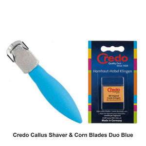Credo - Callus Shaver & Corn Blades Duo Blue Bundle – bundle contents: Callus Shaver With Rasp Blue, Callus Shaver Corn Blades 10pk