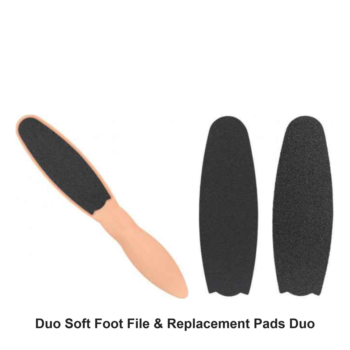 Credo - Duo Soft Foot File & Replacement Pads Duo Bundle – bundle contents: Duo Soft Foot File Apricot, Duo Soft Foot File Replacement Pads 4pk