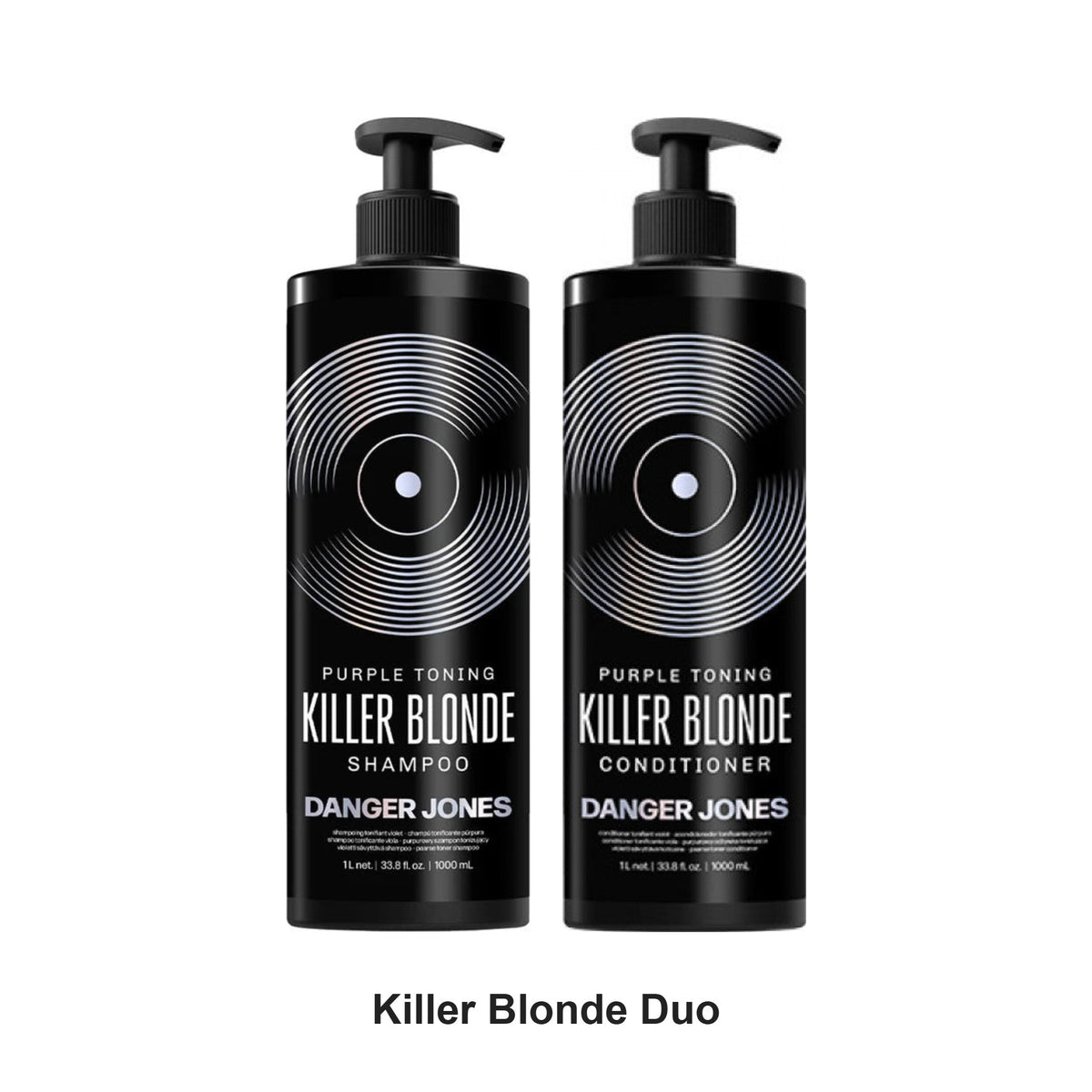Danger Jones - Killer Blonde Purple Toning Shampoo & Conditioner Duo 1000ml Bundle – bundle contents: Killer Blonde Purple Toning Shampoo 1000ml, Killer Blonde Conditioner 1000ml