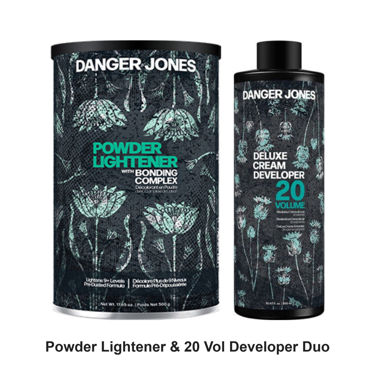 Danger Jones - Powder Lightener & 20 Vol Developer Duo Bundle – bundle contents: Powder Lightener 500g, Deluxe Cream 20 Vol Developer 900ml