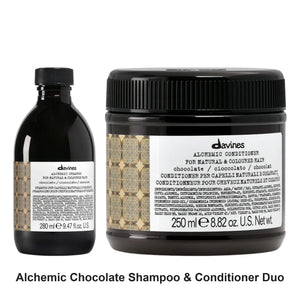 Davines - Alchemic Chocolate Shampoo & Conditioner Duo Bundle – bundle contents: Alchemic Chocolate Shampoo 280ml, Alchemic Chocolate Conditioner 250ml