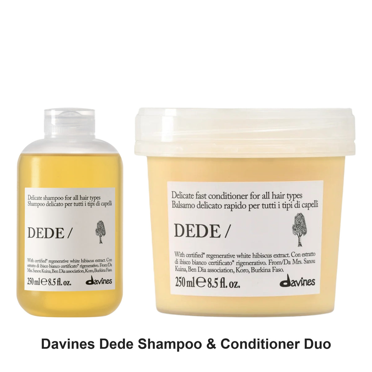 Davines - Dede Shampoo & Conditioner Duo Bundle – bundle contents: Dede Shampoo 250ml, Dede Conditioner 250ml