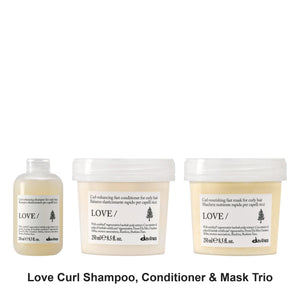 Davines - Love Curl Shampoo, Conditioner & Mask Trio Bundle – bundle contents: Love Curl Shampoo 250ml, Love Curl Conditioner 250ml, Love Curl Hair Mask 250ml
