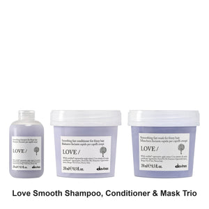 Davines - Love Smooth Shampoo, Conditioner & Mask Trio Bundle – bundle contents: Love Smooth Shampoo 250ml, Love Smooth Conditioner 250ml, Love Smooth Instant Mask 250ml