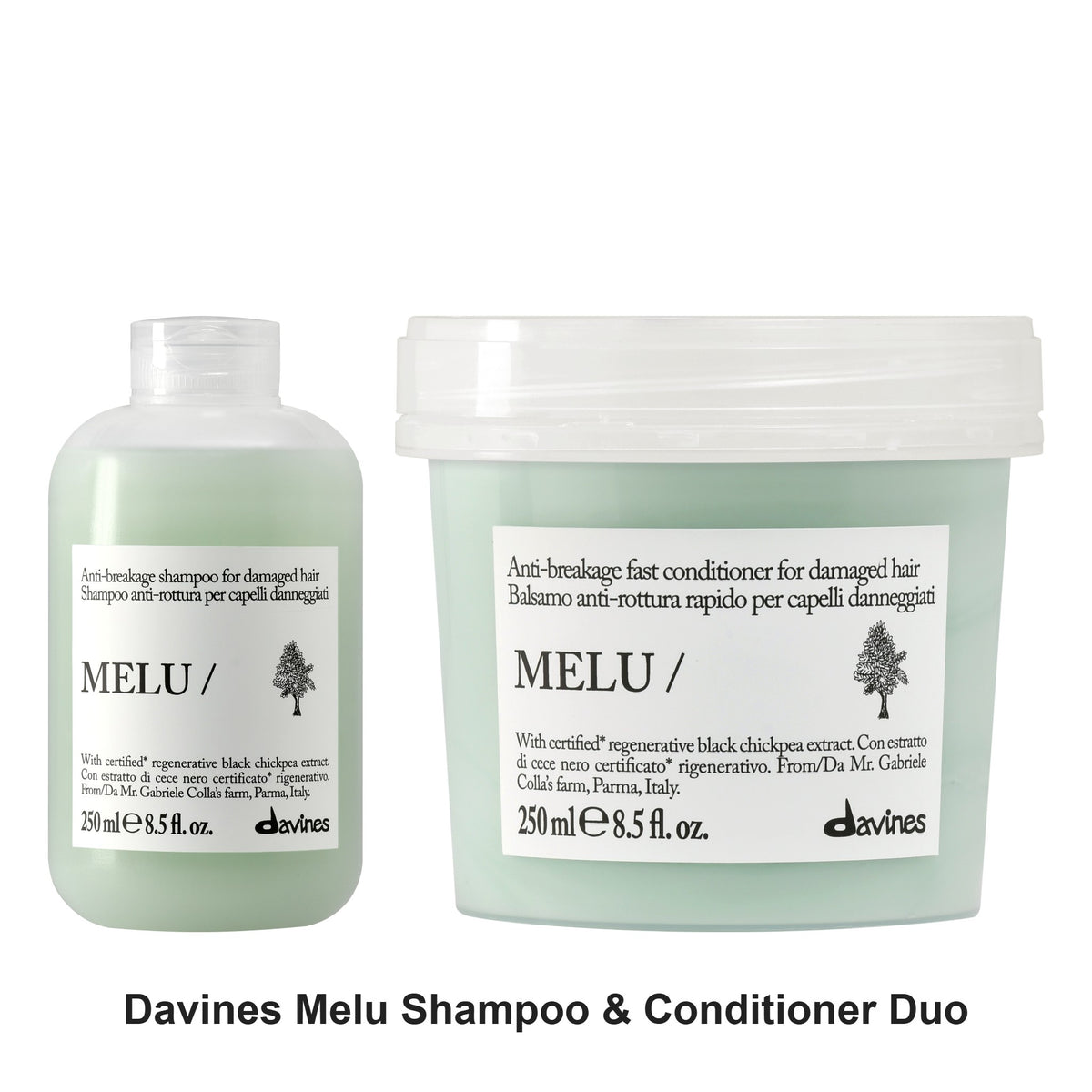 Davines - Melu Shampoo & Conditioner Duo Bundle – bundle contents: Melu Shampoo 250ml, Melu Conditioner 250ml