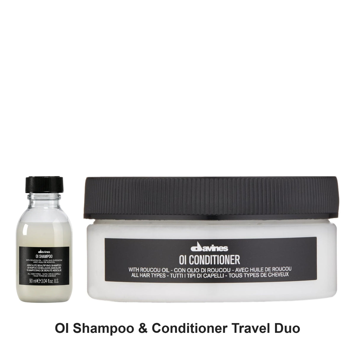Davines - OI Shampoo & Conditioner Travel Duo Bundle – bundle contents: OI Shampoo Travel 90ml, OI Conditioner Travel 75ml