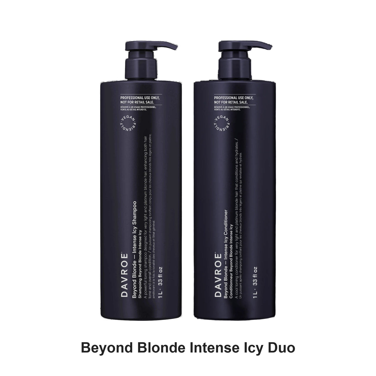 Davroe - Beyond Blonde Intense Icy Shampoo & Conditioner Duo 1000ml Bundle – bundle contents: Beyond Blonde Intense Icy Shampoo 1000ml, Beyond Blonde Intense Icy Conditioner 1000ml