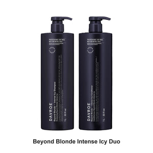 Davroe - Beyond Blonde Intense Icy Shampoo & Conditioner Duo 1000ml Bundle – bundle contents: Beyond Blonde Intense Icy Shampoo 1000ml, Beyond Blonde Intense Icy Conditioner 1000ml