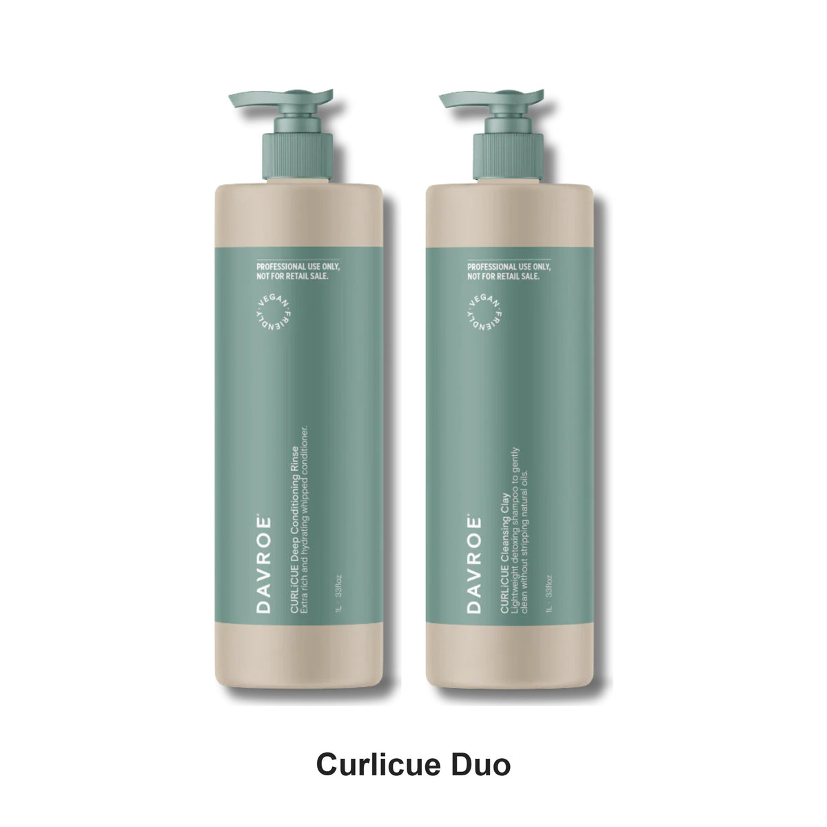 Davroe - Curlicue Cleansing Clay & Deep Conditioning Rinse Duo 1000ml Bundle – bundle contents: Curlicue Deep Conditioning Rinse 1000ml, Curlicue Cleansing Clay 1000ml