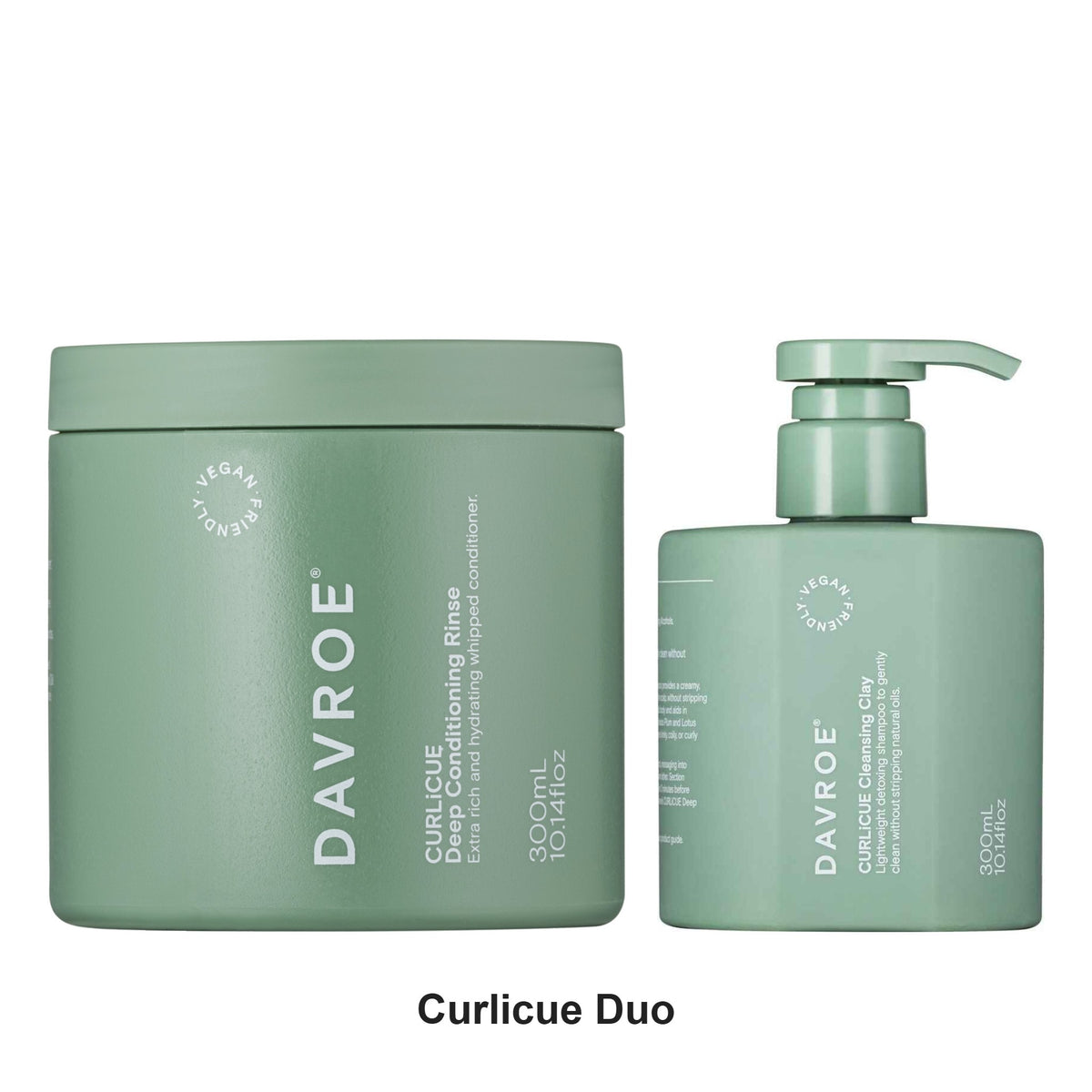 Davroe - Curlicue Cleansing Clay & Deep Conditioning Rinse Duo Bundle – bundle contents: Curlicue Deep Conditioning Rinse 300ml, Curlicue Cleansing Clay 300ml