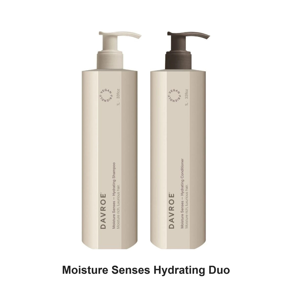 Davroe - Moisture Senses Hydrating Shampoo & Conditioner Duo 1000ml Bundle – bundle contents: Moisture Senses Hydrating Shampoo 1000ml, Moisture Senses Hydrating Conditioner 1000ml