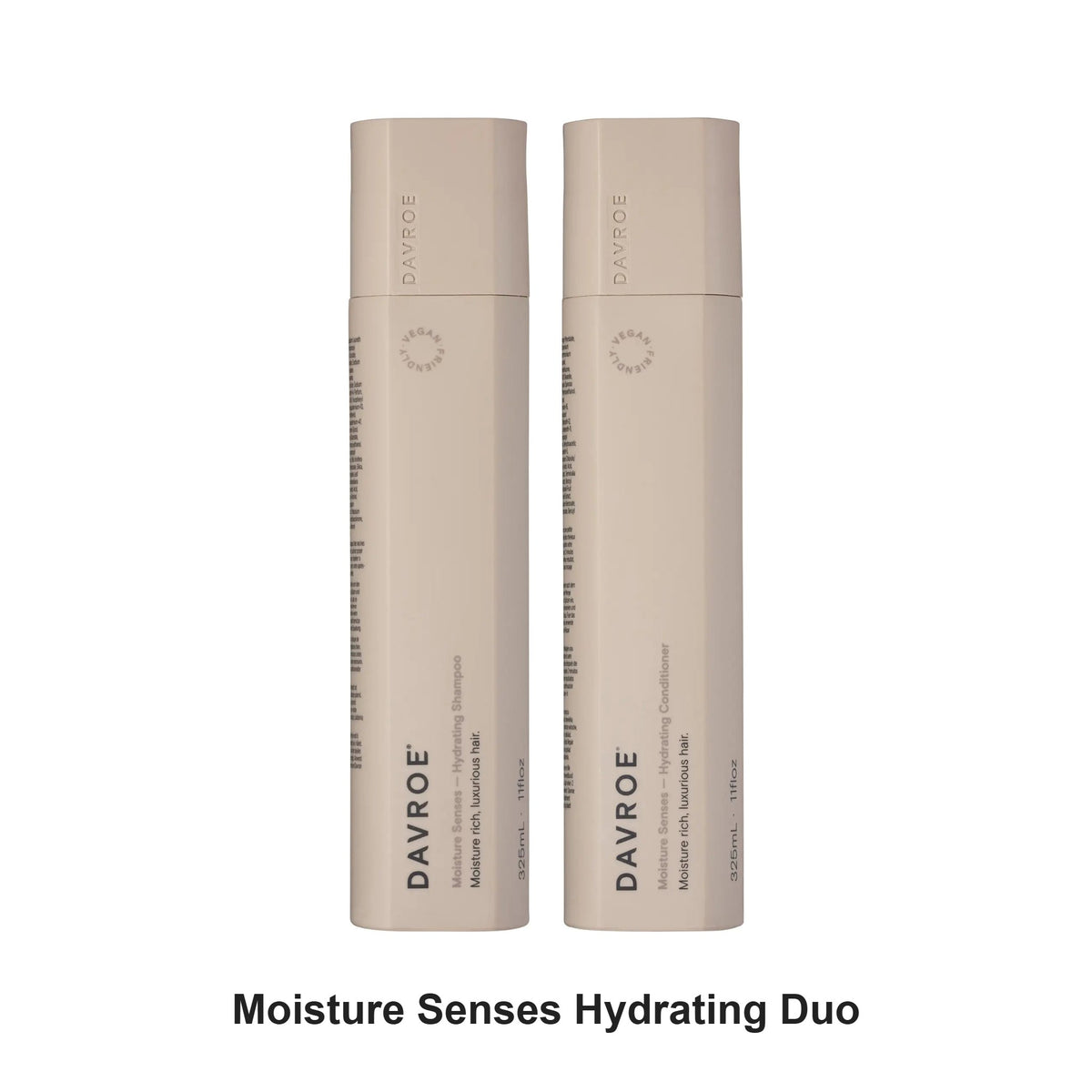 Davroe - Moisture Senses Hydrating Shampoo & Conditioner Duo Bundle – bundle contents: Moisture Senses Hydrating Shampoo 325ml, Moisture Senses Hydrating Conditioner 325ml