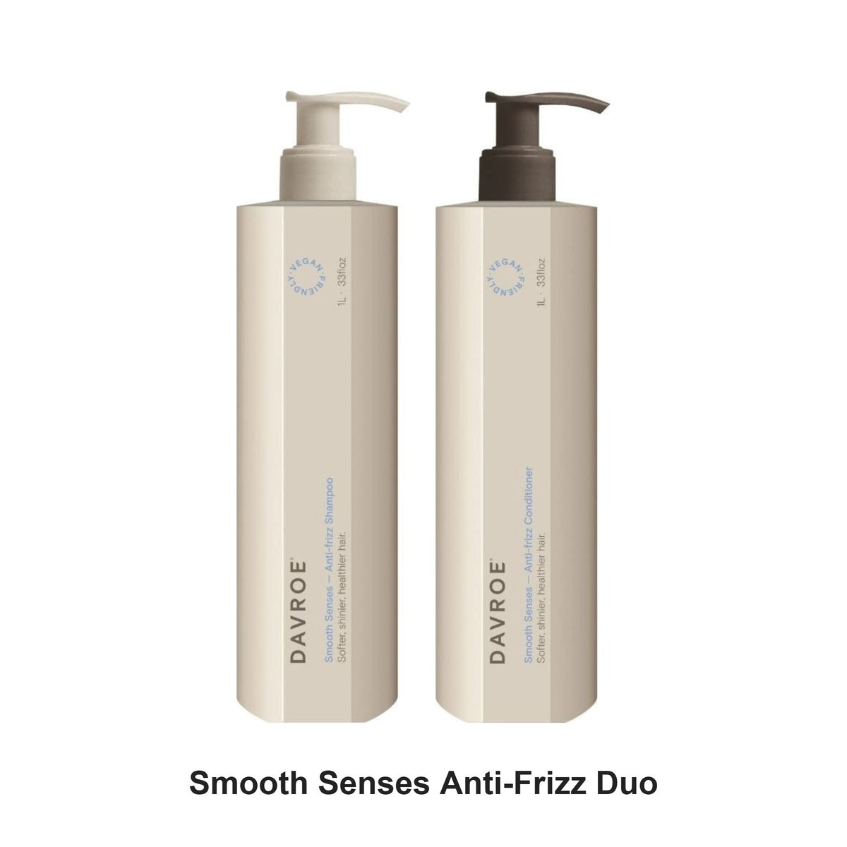 Davroe - Smooth Senses Anti-Frizz Shampoo & Conditioner Duo 1000ml Bundle – bundle contents: Smooth Senses Anti-Frizz Shampoo 1000ml, Smooth Senses Anti-Frizz Conditioner 1000ml