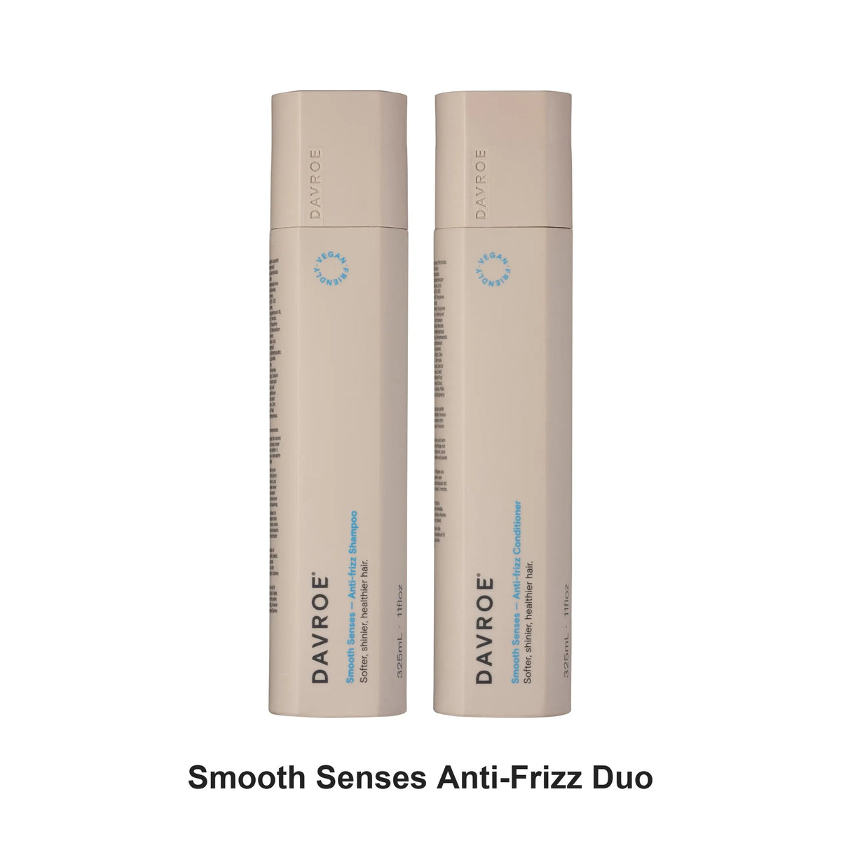 Davroe - Smooth Senses Anti-Frizz Shampoo & Conditioner Duo Bundle – bundle contents: Smooth Senses Anti-Frizz Shampoo 325ml, Smooth Senses Anti-Frizz Conditioner 325ml
