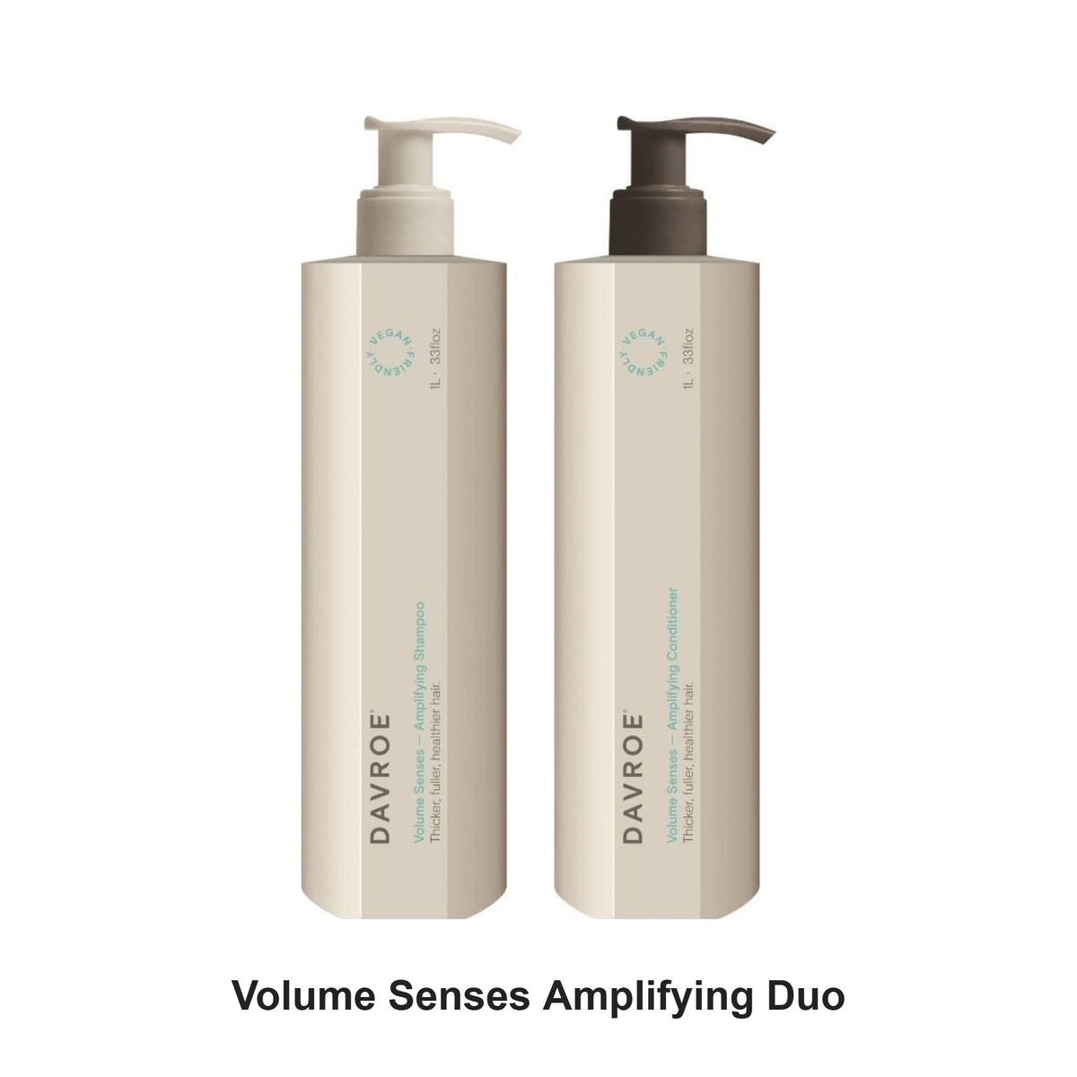Davroe - Volume Senses Amplifying Shampoo & Conditioner Duo 1000ml Bundle – bundle contents: Volume Senses Amplifying Shampoo 1000ml, Volume Senses Amplifying Conditioner 1000ml