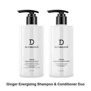 De Fabulous - Ginger Energizing Shampoo & Conditioner Duo Bundle – bundle contents: Ginger Energizing Shampoo 250ml, Ginger Energizing Conditioner 250ml