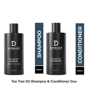 De Fabulous - Tea Tree Oil Shampoo & Conditioner Duo Bundle – bundle contents: Tea Tree Oil Shampoo 250ml, Tea Tree Oil Conditioner 250ml