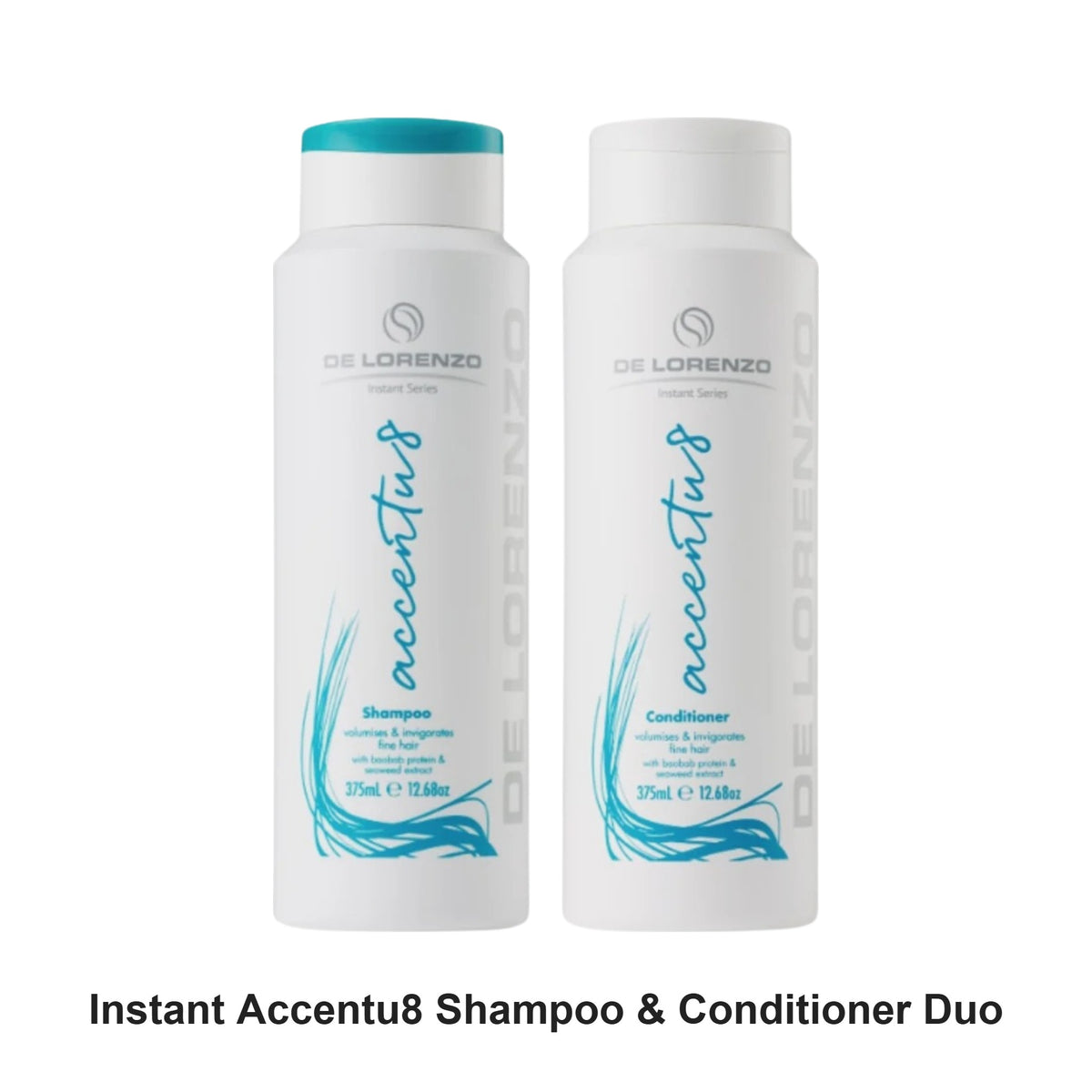 De Lorenzo - Instant Accentu8 Shampoo & Conditioner Duo Bundle – bundle contents: Instant Accentu8 Shampoo 375ml, Instant Accentu8 Conditioner 375ml