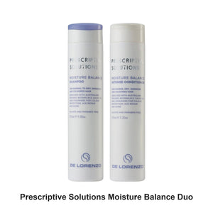 De Lorenzo - Prescriptive Solutions Moisture Balance Shampoo & Intense Conditioner Duo Bundle – bundle contents: Prescriptive Solutions Moisture Balance Shampoo 275ml, Prescriptive Solutions Moisture Balance Intense Conditioner 275ml