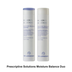 De Lorenzo - Prescriptive Solutions Moisture Balance Shampoo & Revive Conditioner Duo Bundle – bundle contents: Prescriptive Solutions Moisture Balance Shampoo 275ml, Prescriptive Solutions Moisture Balance Revive Conditioner 275ml