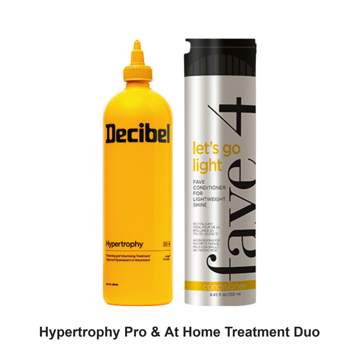 Decibel - Hypertrophy Pro & At Home Treatment Duo Bundle – bundle contents: Hypertrophy Pro Thickening & Volumising Treatment 592ml, Hypertrophy Thickening & Volumising Treatment 236ml