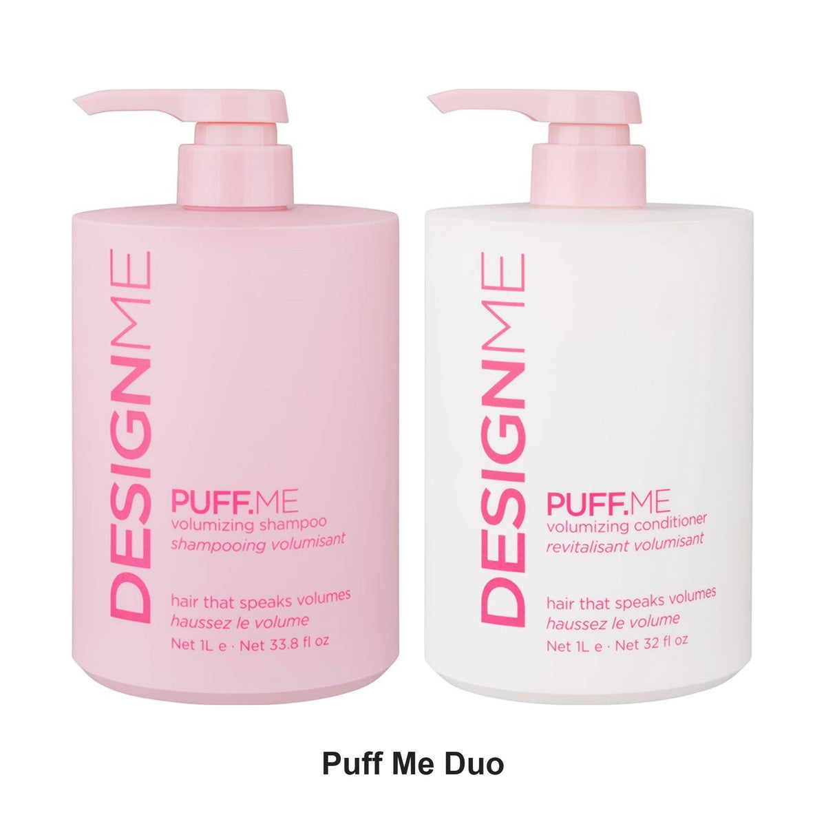 DesignMe - Puff Me Volumizing Shampoo & Conditioner Duo 1000ml Bundle – bundle contents: Puff Me Volumizing Shampoo 1000ml, Puff Me Volumizing Conditioner 1000ml