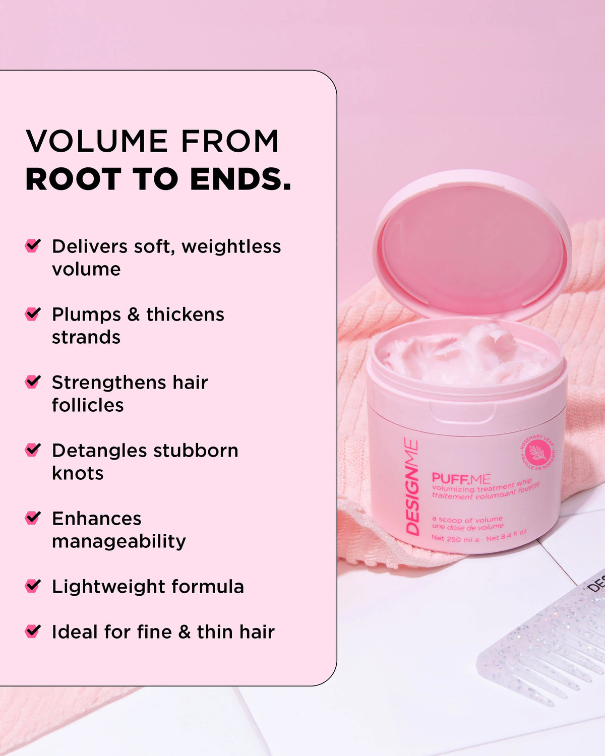 DesignMe Puff Me Volumizing Whip Hair Treatment 500ml - image 3