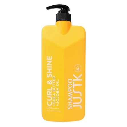 JustK - Curl & Shine Shampoo & Conditioner Duo 1000ml Bundle – JustK Curl & Shine Shea Butter & Jojoba Oil Shampoo 1000ml