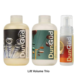 DunGud - Lift Volume Shampoo, Conditioner & Amped Foam Trio Bundle – bundle contents: Lift Volume Shampoo 250ml, Lift Volume Conditioner 250ml, Amped Body Building Foam 150ml