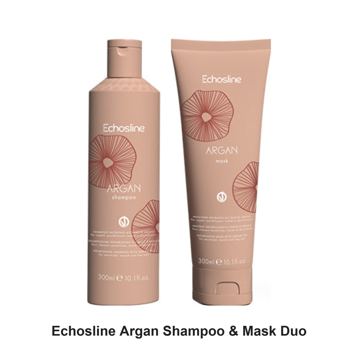 Echosline - Argan Shampoo & Mask Duo Bundle – bundle contents: Argan Shampoo 300ml, Argan Mask 300ml