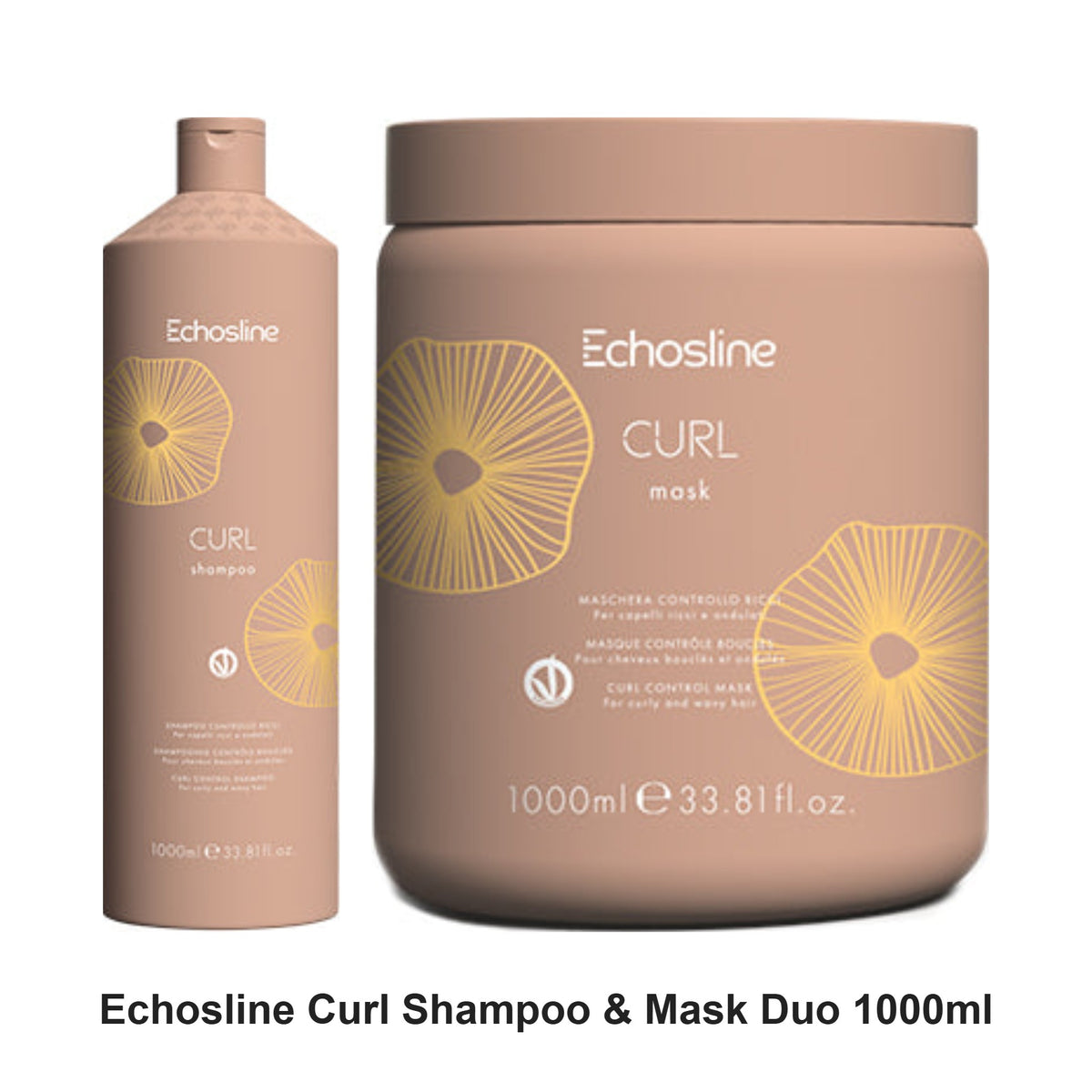 Echosline - Curl Shampoo & Mask Duo 1000ml Bundle – bundle contents: Curl Shampoo 1000ml, Curl Mask 1000ml