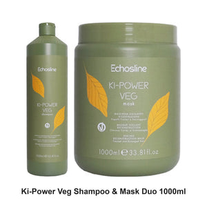 Echosline - Ki-Power Veg Shampoo & Mask Duo 1000ml Bundle – bundle contents: Ki-Power Veg Shampoo 1000ml, Ki-Power Veg Mask 1000ml