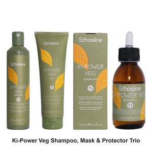 Echosline - Ki-Power Veg Shampoo, Mask & Protector Trio Bundle – bundle contents: Ki-Power Veg Shampoo 300ml, Ki-Power Veg Mask 300ml, Ki-Power Veg Protector 125ml