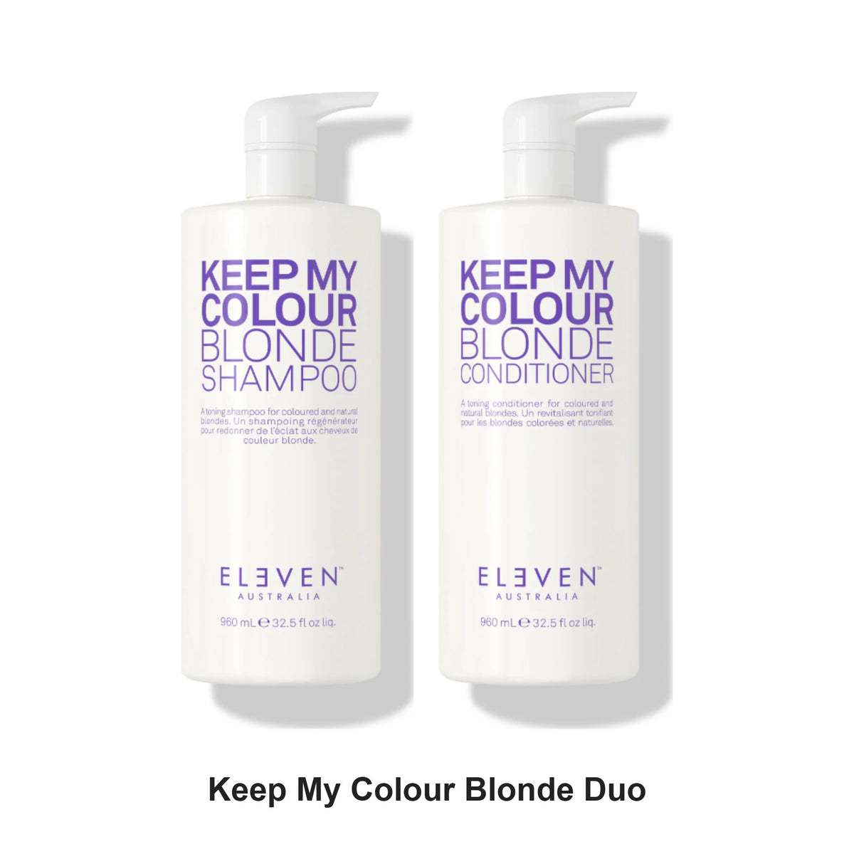 Eleven Australia - Keep My Colour Blonde Shampoo & Conditioner Duo 960ml Bundle – bundle contents: Keep My Colour Blonde Shampoo 960ml, Keep My Colour Blonde Conditioner 960ml