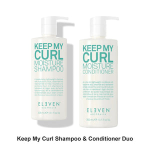 Eleven Australia - Keep My Curl Shampoo & Conditioner Duo Bundle – bundle contents: Keep My Curl Moisture Shampoo 300ml, Keep My Curl Moisture Conditioner 300ml