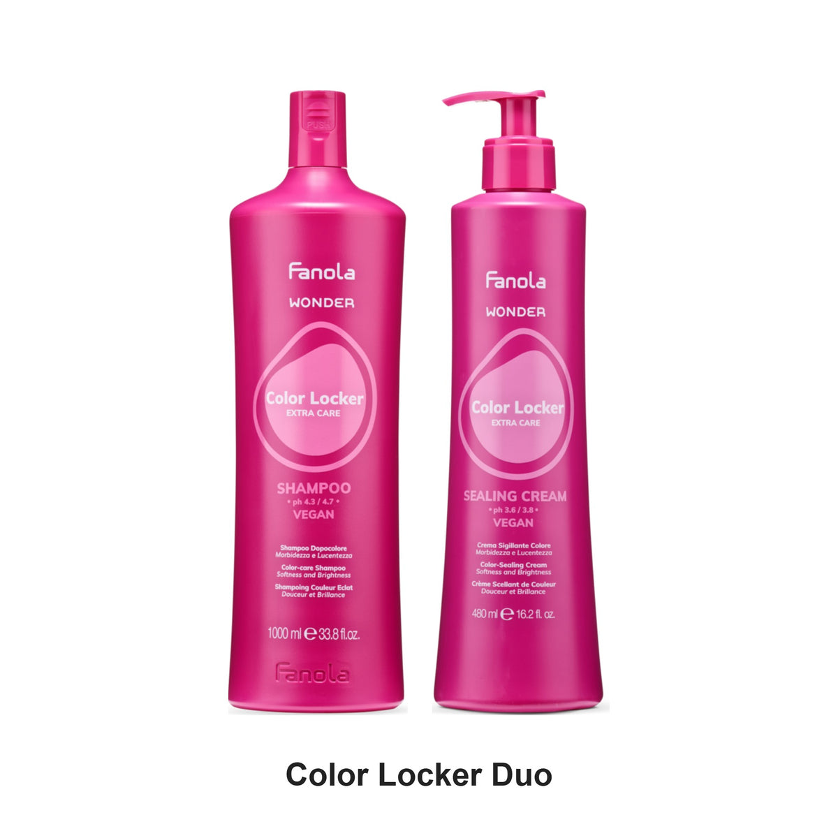 Fanola - Color Locker Shampoo & Sealing Cream Duo 1000ml Bundle – bundle contents: Color Locker Shampoo 1000ml, Color Locker Sealing Cream 480ml
